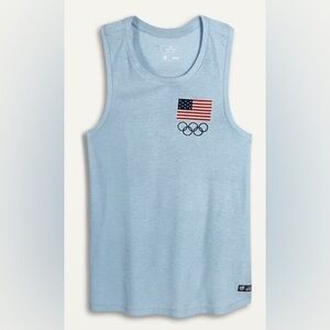 Old Navy Team USA Olympic Light Blue Tank Top with American Flag
